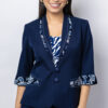 Blazer mujer Alanis azul marino confeccionado en lino Prada con forro interno