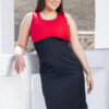 Vestido María para mujer en rojo y negro