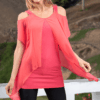 Blusa Celia mujer color coral | Salomé Perú
