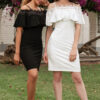 Vestido Blondy negro y blanco para mujer | Salomé Perú