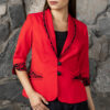 Blazer mujer Alanis color rojo con cuello smoking y estilo elegante