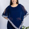 Vestido de fiesta Grecia azul hecho en Perú por Salomé