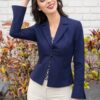 Blazer mujer Mónica color azul con diseño elegante y femenino