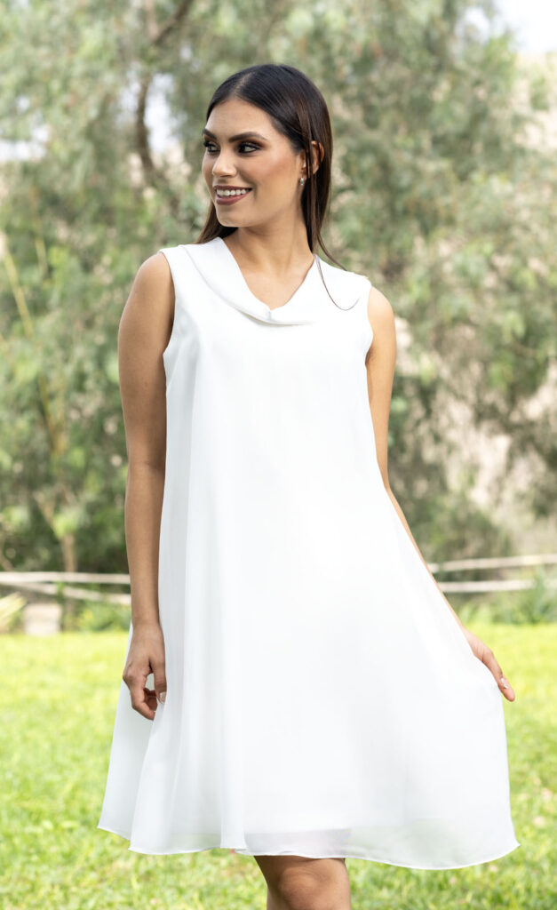 Vestido Estella blanco para mujer | Salomé Perú