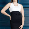Vestido María blanco y negro de Salomé Perú