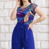 enterizo kylie azul mujer look elegante pantalón palazzo