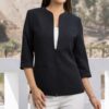 Blazer Geraldine negro abierto, prenda versátil para trabajo y ocasiones formales