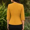 Blazer Geraldine mostaza abierto, prenda versátil para trabajo y ocasiones formales