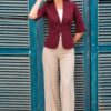 Blazer Blacky mujer vino de lino prada con corte princesa | Salomé Perú