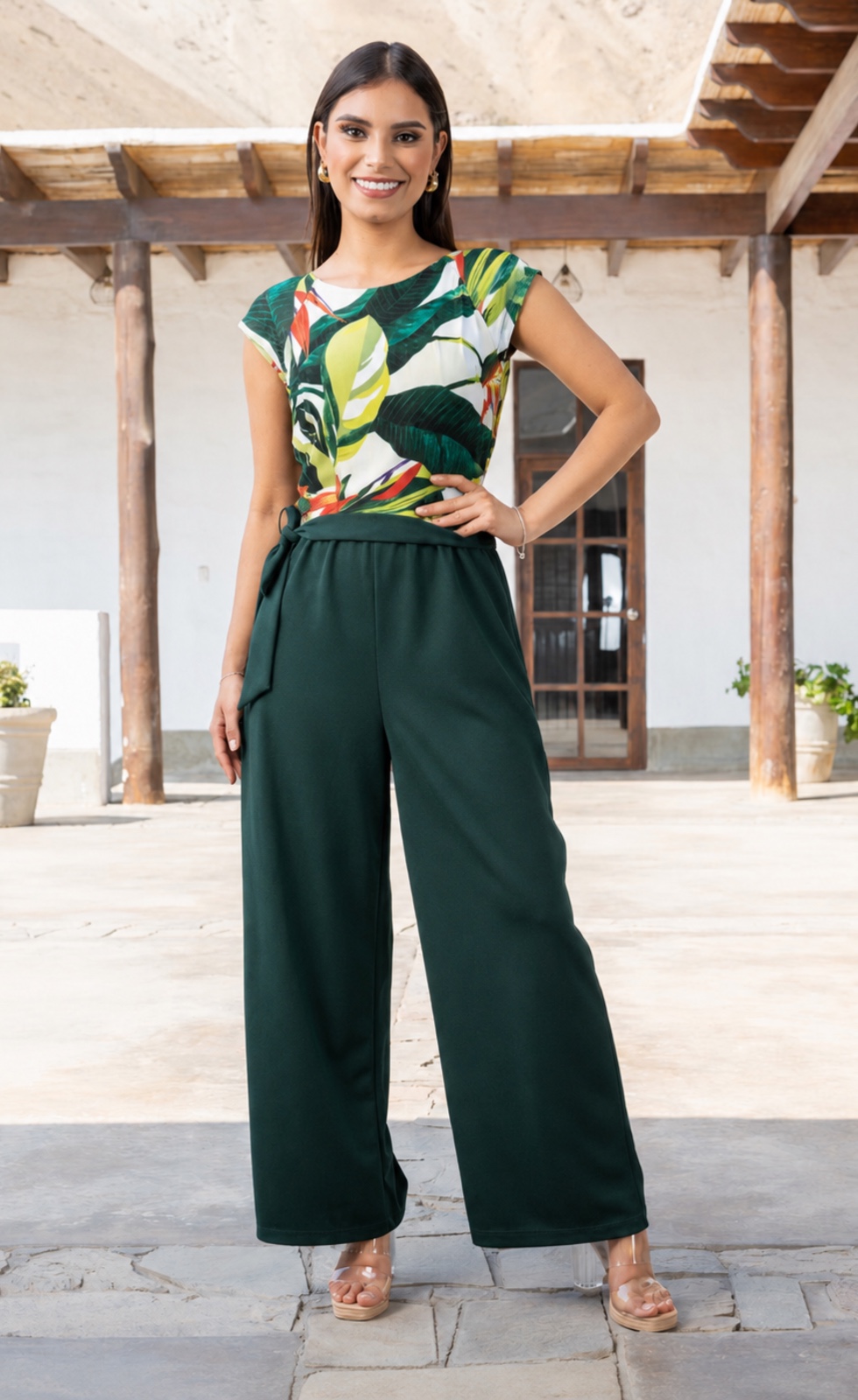 Enterizo kylie mujer color verde elegante