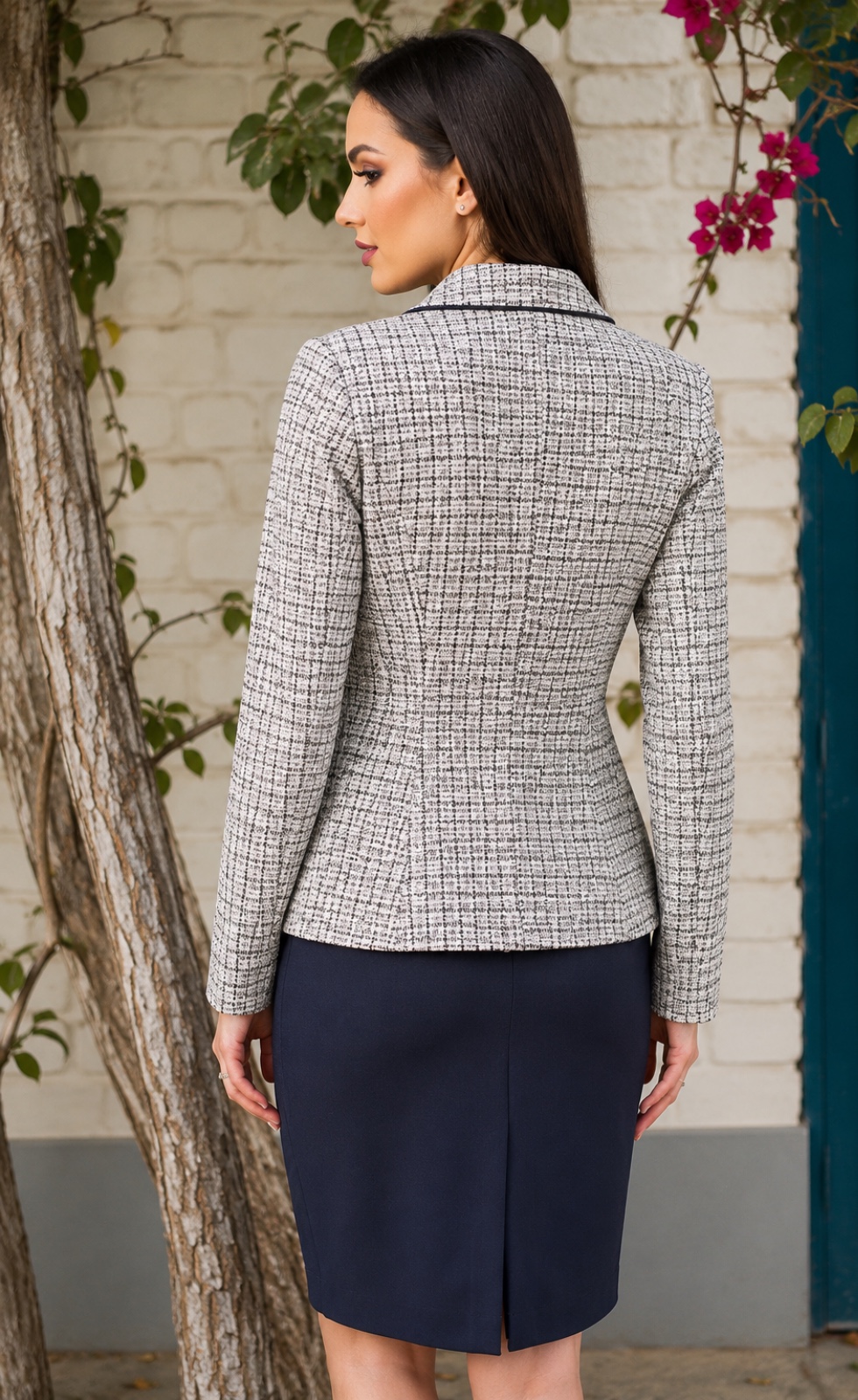 blazer silvia mujer gris elaborado en lanilla look elegante