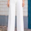 Pantalón palazo mujer Rebeca blanco vista frontal