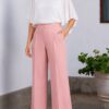 Pantalón palazo mujer Rebeca palo rosa de lino Prada