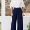 Pantalón palazo mujer Rebeca azul marino elegante