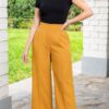 Pantalón palazo mujer Rebeca mostaza de corte sastre