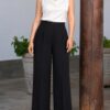 Pantalón palazo mujer Rebeca negro elegante