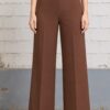Pantalón palazo mujer Rebeca chocolate tiro alto