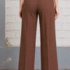 Pantalón palazo mujer Rebeca chocolate con caída amplia