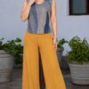 Blusa mujer Betty acero sin mangas elegante