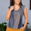 Blusa Betty color acero en tela Venecia licrada