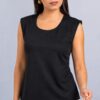 Blusa Betty color negro en tela Venecia licrada