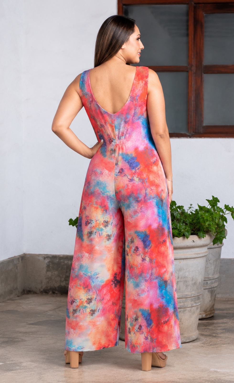 enterizo palazo mujer zoe estampado coral multicolor