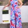 Enterizo Carmen mujer magenta turquesa de tull mesh