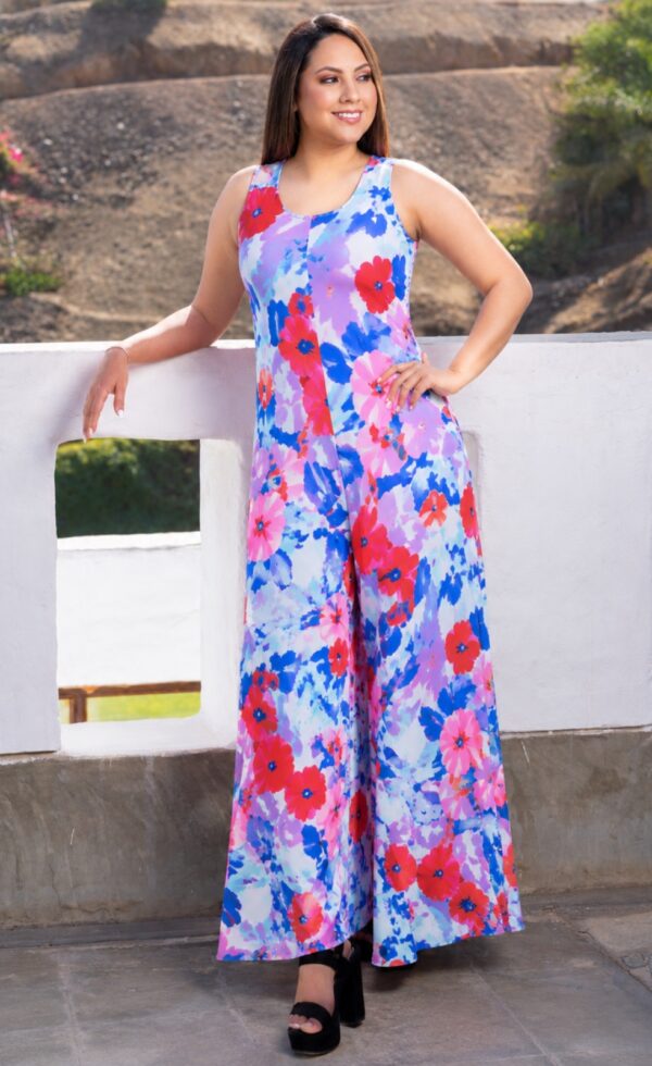 Enterizo Carmen mujer magenta turquesa de tull mesh
