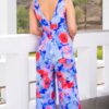 Enterizo Carmen mujer acuarela magenta turquesa vista frontal